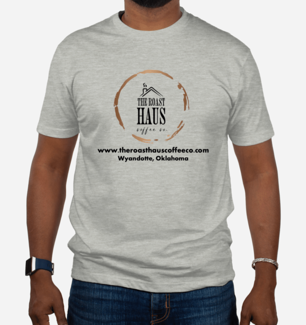 100% Cotton T-Shirt Grey - The Roast Haus Coffee Co.