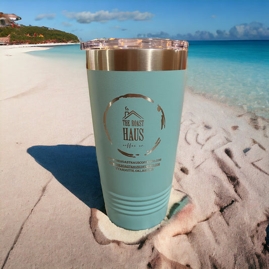 20oz stainless steel tumbler with slide lids - The Roast Haus Coffee Co.